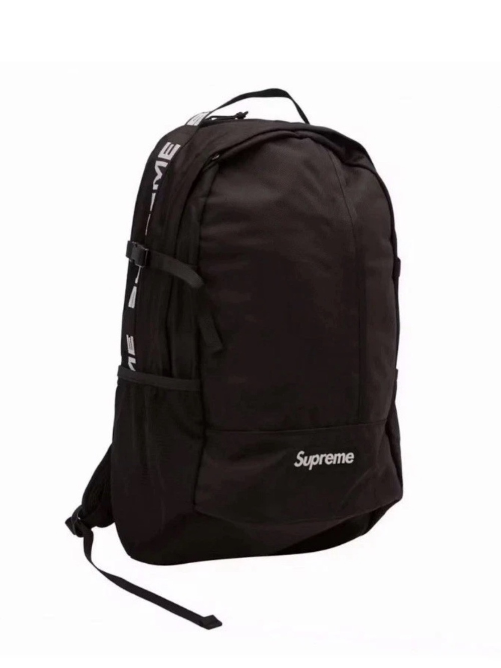 Supreme Black Cordura Backpack with White Logo